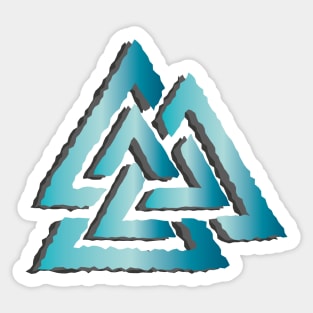 Vikings Norse Mythology Blue Valknut Pagan Asatru Magical Rune Sticker